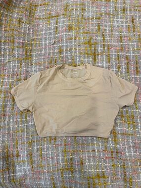 SKIMS Cropped Short Sleeve Tee in Beige